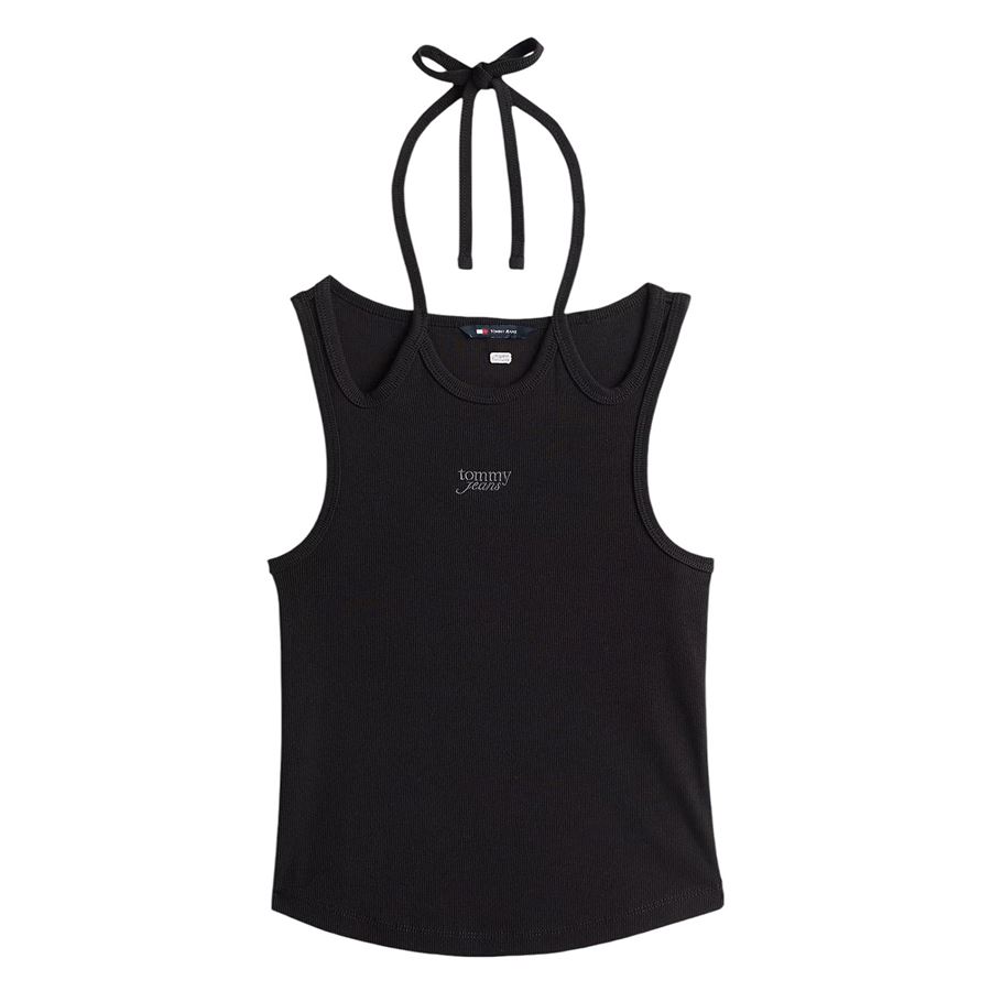 Canotta slim fit con scollo all'americana da donna Tommy Jeans | DW0DW20325BDS